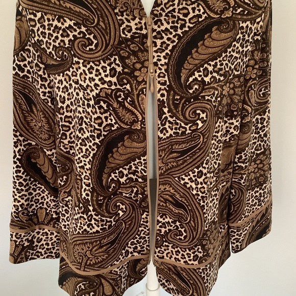 Joseph Ribkoff Paisley/Leopard 2-Way Zip Jacket Sz. 16 - Picture 10 of 12
